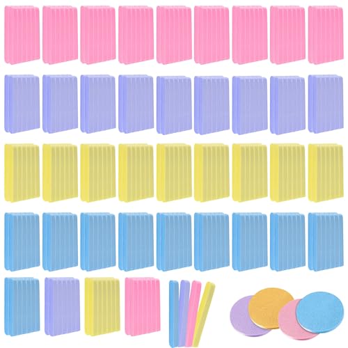 480 Pcs Compressed Facial Sponges Round Face Cleansing Sponge Bulk Disposable Exfoliating Sponges Pads for Estheticians Women Spa Travel Wash Makeup Removal, 4 Colours