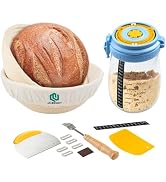 JAOBHAHY Sourdough Bread Baking Supplies, 2 PCS 9" banneton Bread Proofing Baskets, 34 OZ Starter...