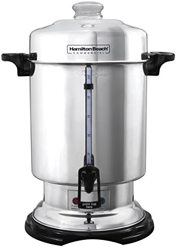 Hamilton Beach Commercial Coffee Urn & Hot Beverage Dispenser, 60 Cup Capacity, Polished Stainless Steel (D50065)