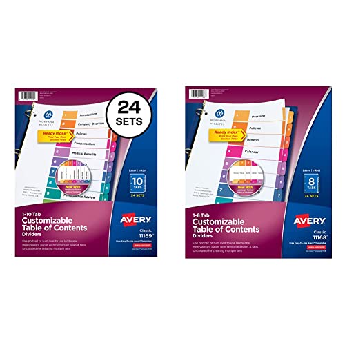 Avery 10-Tab & 8-Tab Dividers for 3 Ring Binders