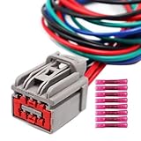 LIZAPUS 8 PIN WPT-1212 / 3U2Z-14S411-DYB - 18' Pigtail 8 Position for Audio Speaker Motor Connector Wire