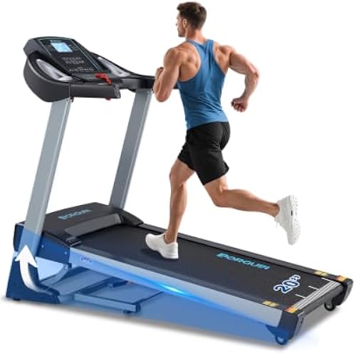 Auto Incline BORGUSI Treadmill, Heavy Duty Treadmill for Home, Wide Belt