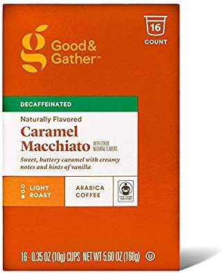Good & Gather Decaffeinated Caramel Macchiato Coffee Pods - Pack of 2 Boxes - 32 Coffee Pods Total - 16 Coffee Pods Per Box - Bulk Good & Gather Coffee Pods