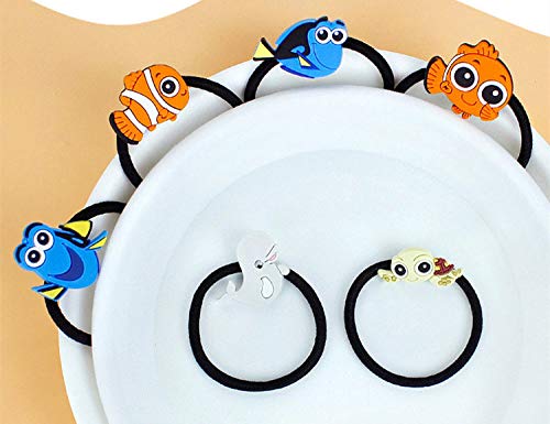 U/D Foresight Home Fashionable Children's Small Hair High Elastic Rubber Band (Bunny Rabbit + Dolly + Nemo + White Whale)- 4 Pieces