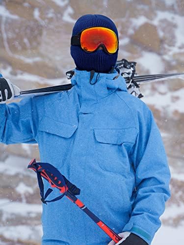 Geyoga Balaclava Face Mask Soft Breathable Multipurpose Windproof Balaclava 1 Hole Knitted Motorcycle Ski Mask for Adult Winter