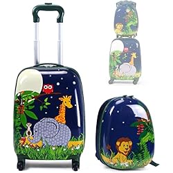 Maletas Niños Alcampo RELAX4LIFE Juego de 2 Maletas para Niños con 4 Ruedas Giratorias, Maleta de Viaje Infantil con Mango Ajustable, Doble Cremallera y Película de PC, Regalo para Niños (Modelo 1)