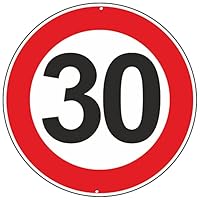 Pubblimania Maximale Geschwindigkeit 30 km Verkehrsschilder aus Aluminium, rund, 3 mm dick, für den Außenbereich Ø 30 (maximale Geschwindigkeit 30 km)