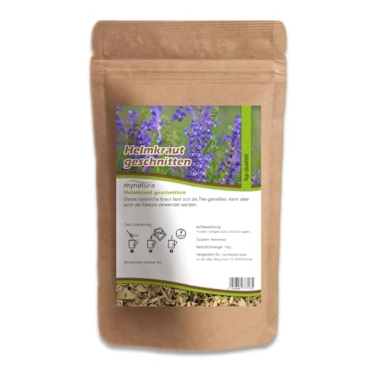 Mynatura Helmkraut getrocknet und geschnitten | Teekraut | Getrocknete Kräuter | Herbs | Vegan | Helmkrautstrauch | Pflanzenkunde | 100g