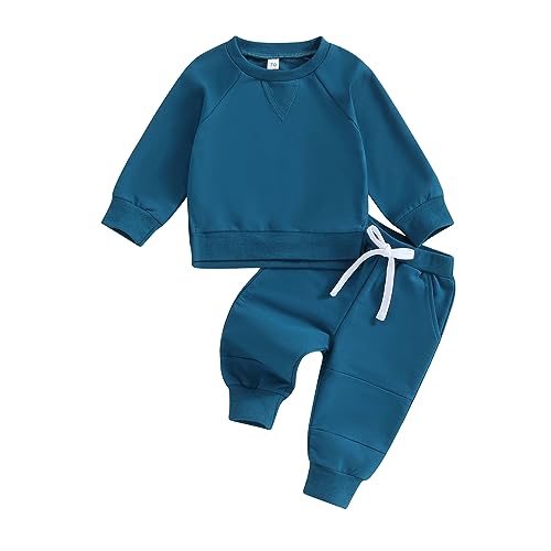 Toddler Baby Boy Sweatsuits Fall Winter Clothes Set Long Sleeve Tracksuits Crewneck Sweatshirts & Pants Outfit