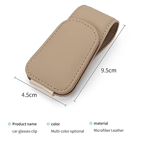 Magnetic Leather Sunglass Holder for Car, Sunglasses Clip for Car Visor, Auto Interior Accessories Universal for Different Size Eyeglasses - Image 4