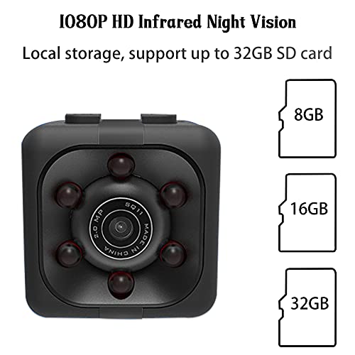 Xinmier Mini Ip Camera, 1080P / 2K Hd Baby Monitor Home Security Surveillance Nanny Cam Small Indoor Outdoor Video Recorder Motion Sensor Night Vision Camera Detection Support Sd Card (Black) #TOP4