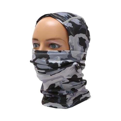 REPAIROCK Máscara Facial Completa De Poliéster Cubierta Facial Camuflaje Antiviento, Secado Rápido Gris Claro 1 Pc