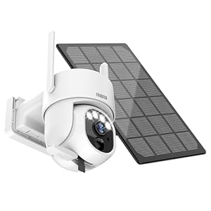 EVERSECU 2K Outdoor-Solar Security Camera Wireless with PTZ 360° View, Smart Siren, Spotlights, Color Night Vision, AI Human Detection, 2-Way Talk, Work with Alexa, Cloud/SD Card Storage