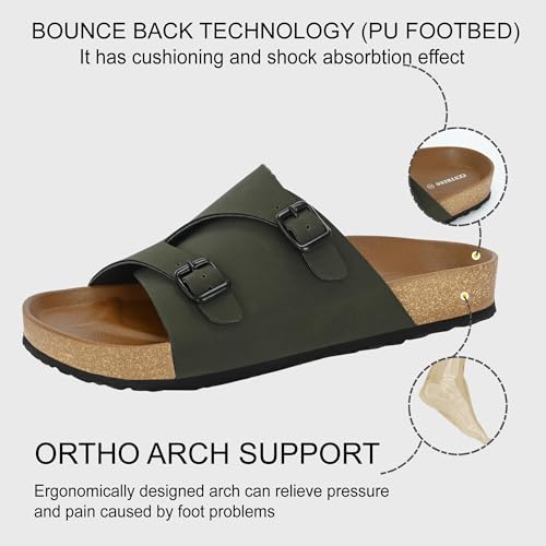 Image of Centrino Men's Berkin-Style Slip-On Sandals | Open Toe Design | Soft PU Footbed | Lightweight & Comfortable | Arch Support | On-Grip Sole | Casual Outdoor Wear (6866)