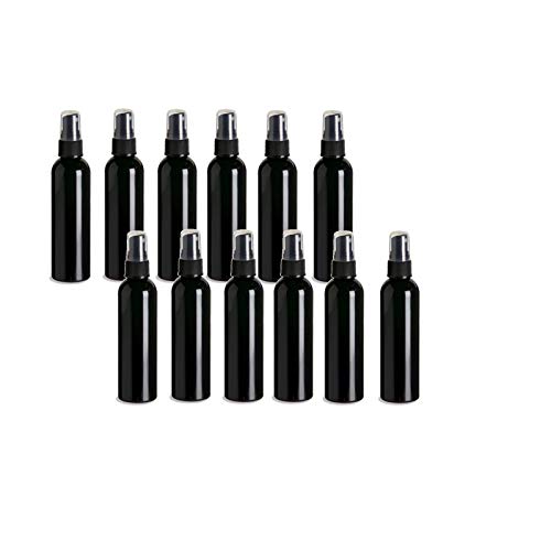 Natural Farms 4oz Black Plastic Spray Bottles -12 Pack Empty Spray Bottle Refillable Containers - Essential Oils - Hair - Aromatherapy | Fine Mist Sprayers with Dust Caps - Made in the USA by Natural Farms - Used condition - US$17.51