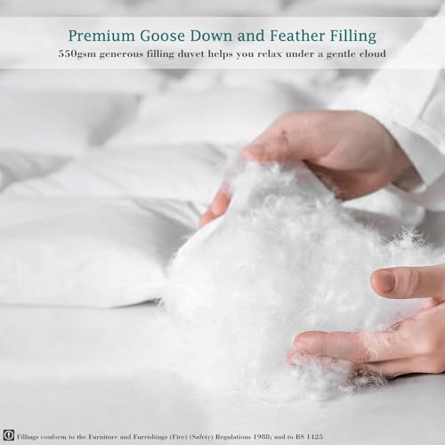 Threads For Bed 10.5 tog King Size Down & Feather Duvet, 100% Cotton Down Proof Fabric, Machine Washable with Premium Box-Stitch Design - Image 3