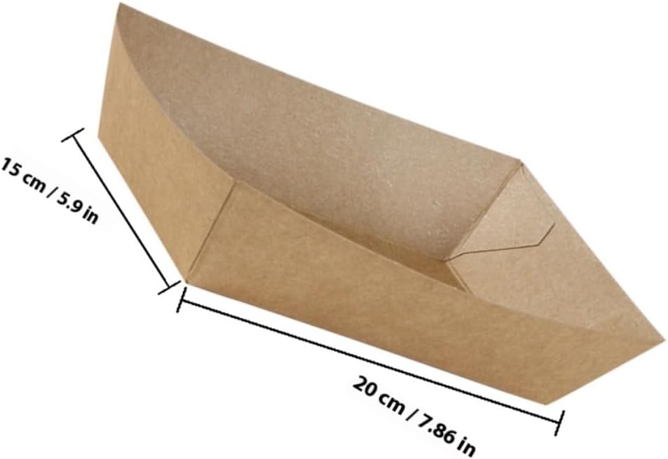 100pcs Kraft Paper Oil Proof Food Boxes, Disposable Fried Snack Containers for Takeout, French Fries and Fried Chicken Holders, Grease-resistant Food Packaging for Catering