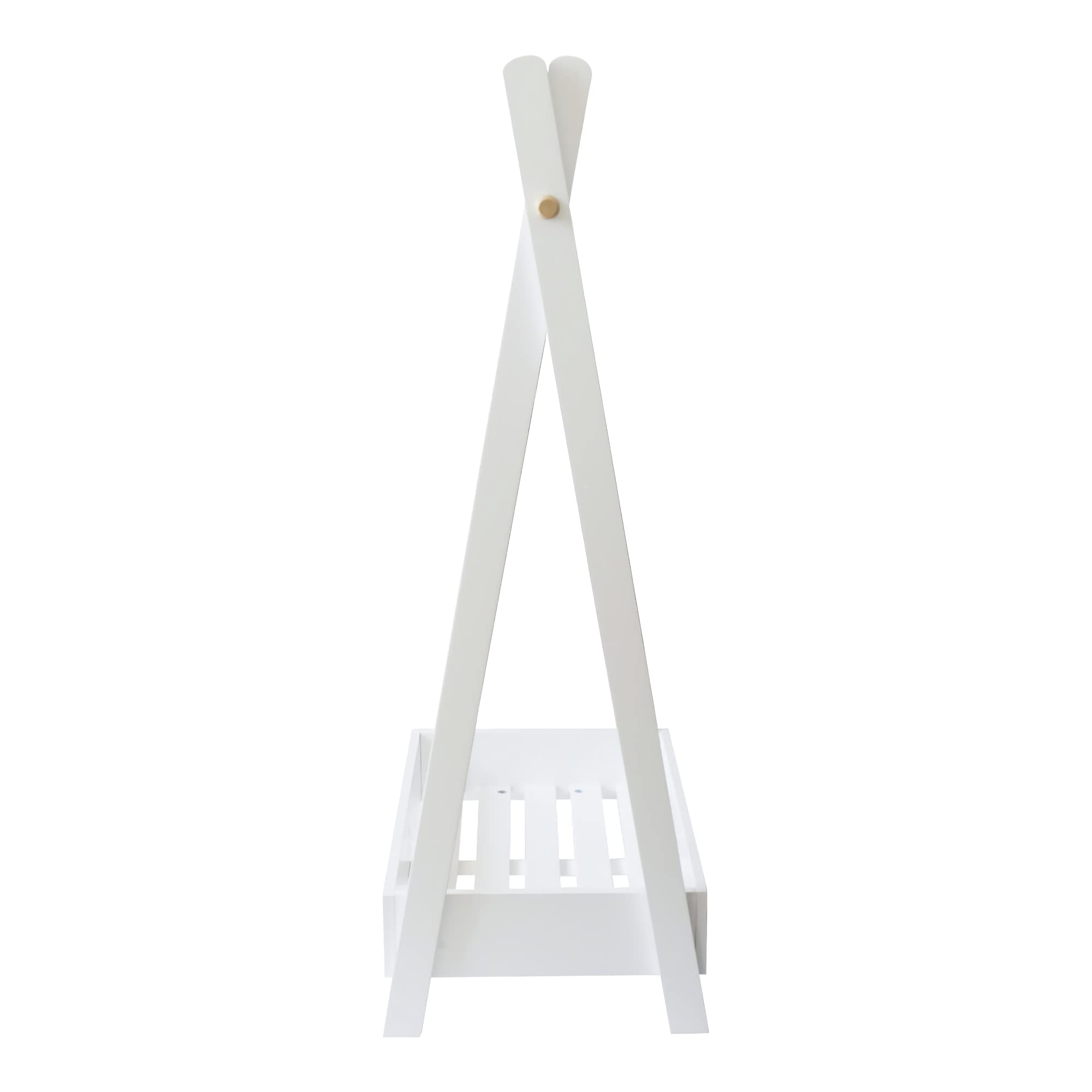 [en.casa] Garde-Robe pour Enfant Meuble de Rangement pour Vêtements de Style Tipi MDF Bambou 126 x 73 x 43 cm Blanc