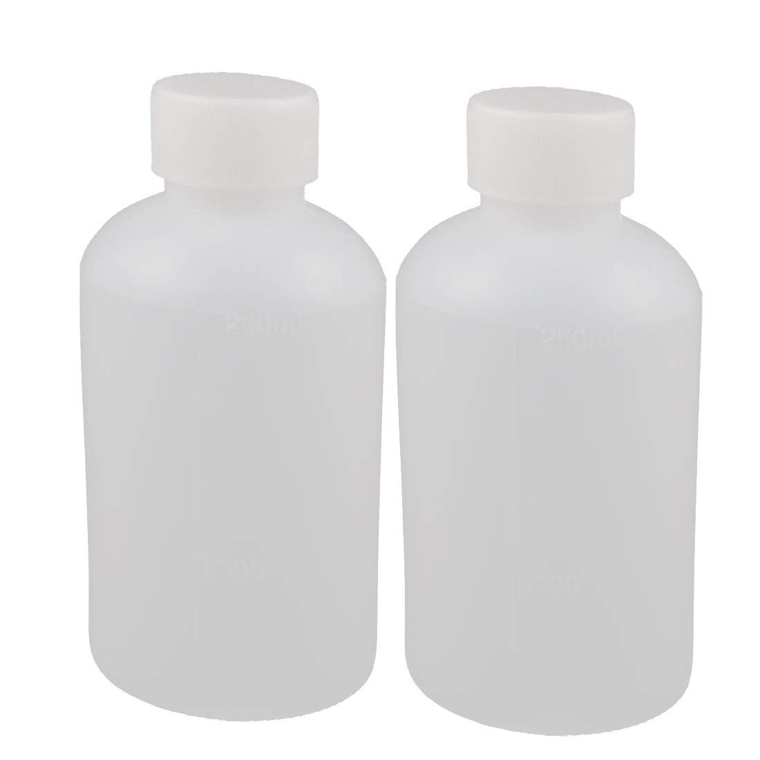 2Pcs 250ml Plastic Round Laboratory Reagent Bottle Sample Sealing Bottle Clear(2 Stücke 250 ml Kunststoff Runde Laborreagenz Flasche Probe Verschließflasche Klar