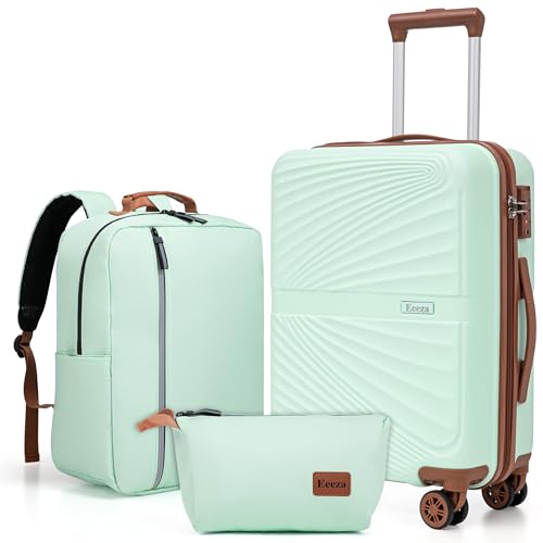 Eeeza 3-Piece Carry-On Luggage Set 20-Inch with TSA Lock
