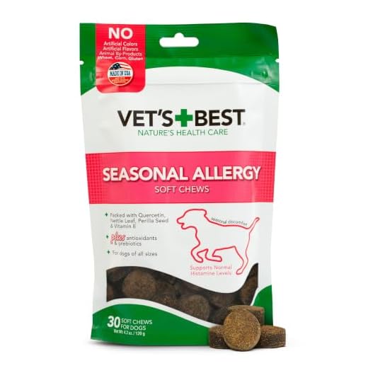 Vet's Best Seasonal Allergy Soft Chew Dog Supplements, Soothes Dogs Skin Irritation Due to Seasonal Allergies, 30 Day Supply