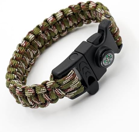8 Pack 3-in-1 Survival Bracelets with Whistle & Compass - Image 6