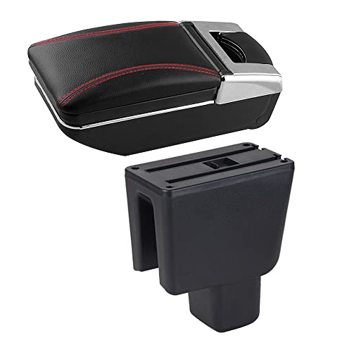 Armrest for Honda BRV Leather Car Interior Parts Center Console Box Auto Armrests Storage with USB (Black, Without USB)