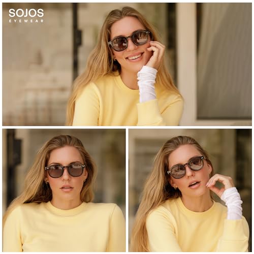 Image of SOJOS Retro Vintage Polarized Sunglasses for Women Men, Classic Square Panto Shades SJ2626