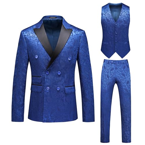 Groom ensemble de smoking slim pour homme avec gilet et pantalon de cérémonie floral