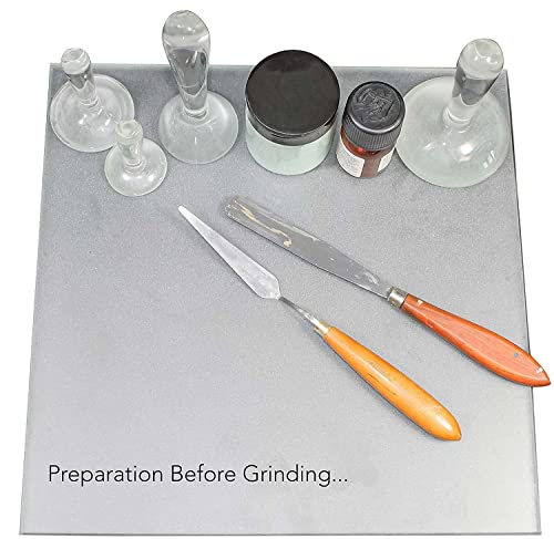 Glasmuller zum Herstellen von Farbe, 7.5 cm flacher Boden, Mineralpigment-Schleifstößel, Glasschleifgerät für Aquarell, Ölgemälde, Thangka, Tempera, Farbe, hausgemacht