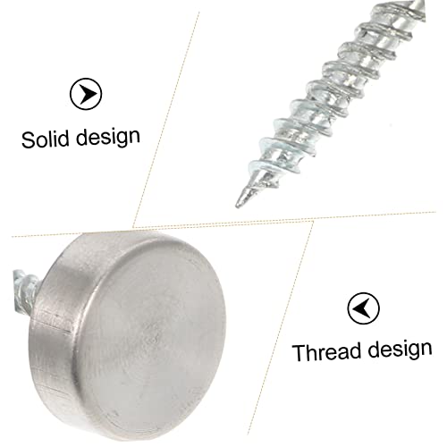 GLEAVI 16 sets tornillos decorativos de espejo de acero inoxidable grueso con tapa plana para espejos, armarios, mesas de té y muebles de vidrio miniatura 3