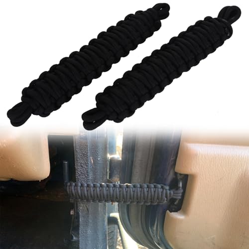 Door Limiting Straps Swing Door Check Limiter Compatible with Jeep Wrangler YJ TJ JK JKU JL JLU 1987-2024 Black
