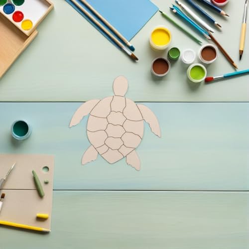 DECHOUS 30pcs Unfinished Turtle Wood Cutouts Multipurpose Decor for DIY and Home Use, Beige Wooden Sea Animal Craft Slices with Ocean Theme Appeal, for Arts and Crafts Projects - Image 9