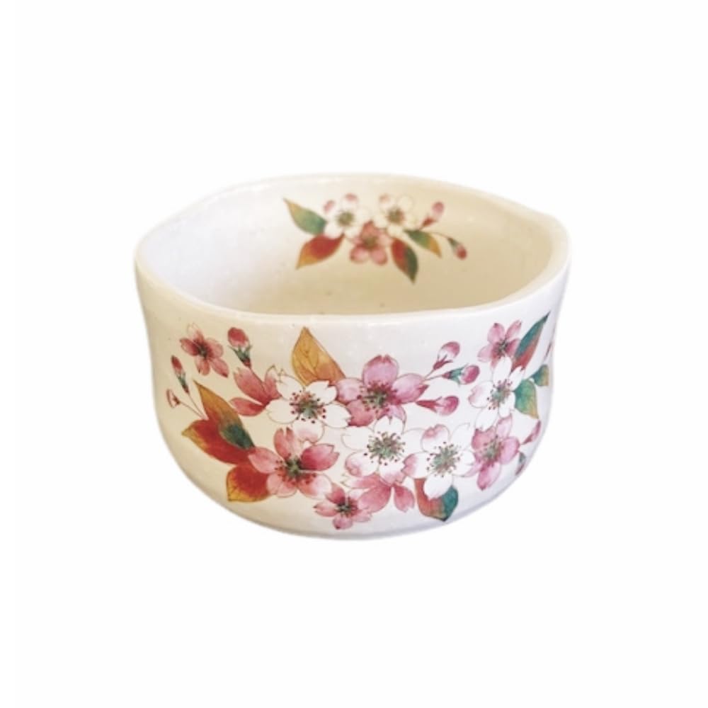 抹茶碗 9.3×H6.5cm 粉引桜野点抹茶碗 茶道 茶道具 抹茶茶碗 日本製 茶道具 抹茶茶碗 美濃焼 桜志野 抹茶碗 9.3×H6.5cm 粉引桜野