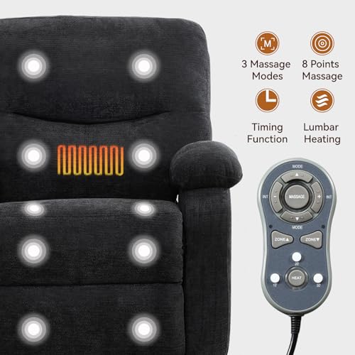 Sillón Manual Plegable Chenille Negro miniatura 5