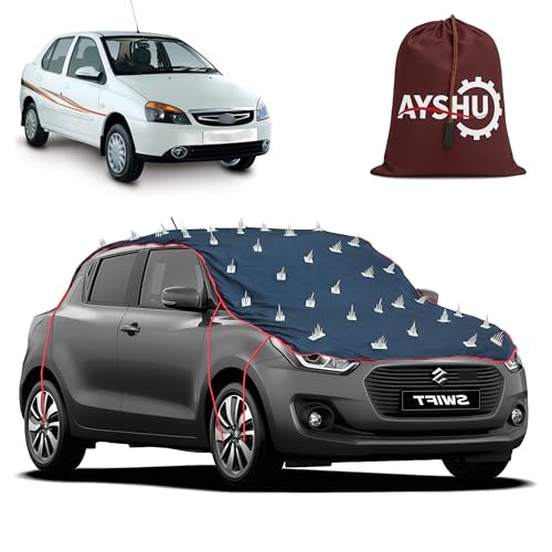 Image of AYSHU Water-Resistant Spike Car Cover for Tata Indigo ECS - Protects from Dogs, Monkeys, Dust, Sunlight & UV - Full Roof Universal Fit