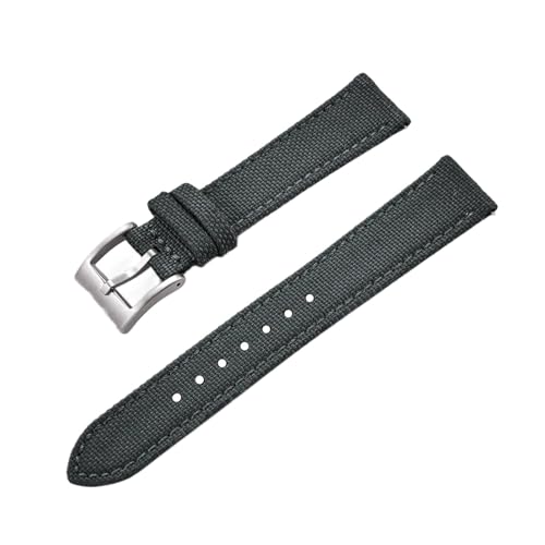 [XTNGIRKGY] Mixed Leather Nylon Watch Strap 18mm 20mm 22mm Quick Release Watchbands(Grey,20mm)