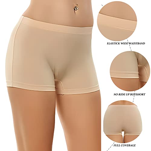 Ekouaer Boyshort Panties Women's Soft Underwear Briefs Invisible Hipster 3 Pack S-Xxl (Small, Nude-3 Pack) #TOP2