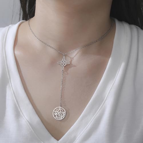 VASSAGO Witches Knot Necklace Tetragrammaton Pentagram Necklaces Celtic Knot Pendant Protection Witchcraft Pagan Irish Jewelry for Women Men4