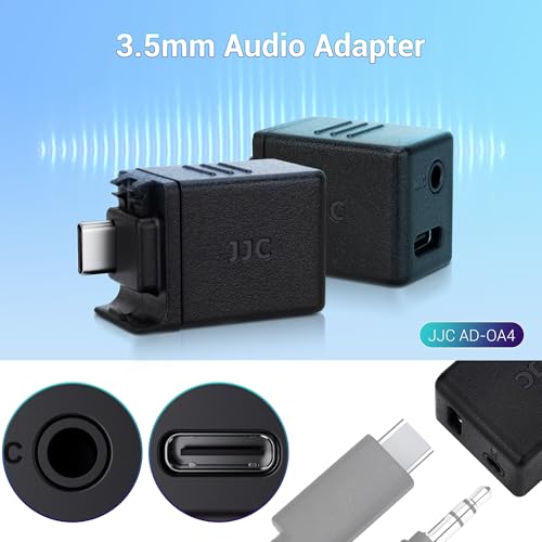 Image of JJC 3.5mm Audio Adapter Mic Adapter for DJI Osmo Action 4 /5 pro / 6, Supports 3.5mm Microphone Audio Input, Clear Vocal Recording During High-Speed Activities with Type-C and 3.5mm Ports