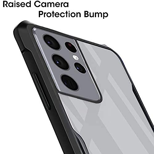 Image of WOW IMAGINE Shock Proof Clear Protective Back Case for Galaxy S21 Ultra - AirEDGE Technology | Full Camera Protection | Back Case Mobile Cover for Samsung Galaxy S21 Ultra - Black