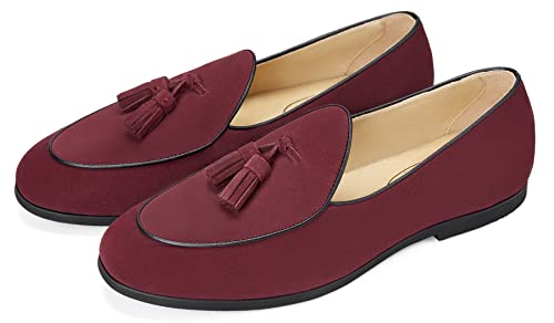 Image of Journey West Men's Suede Leather Belgian Loafers for Men Slip-on Casual Penny Casual Loafers