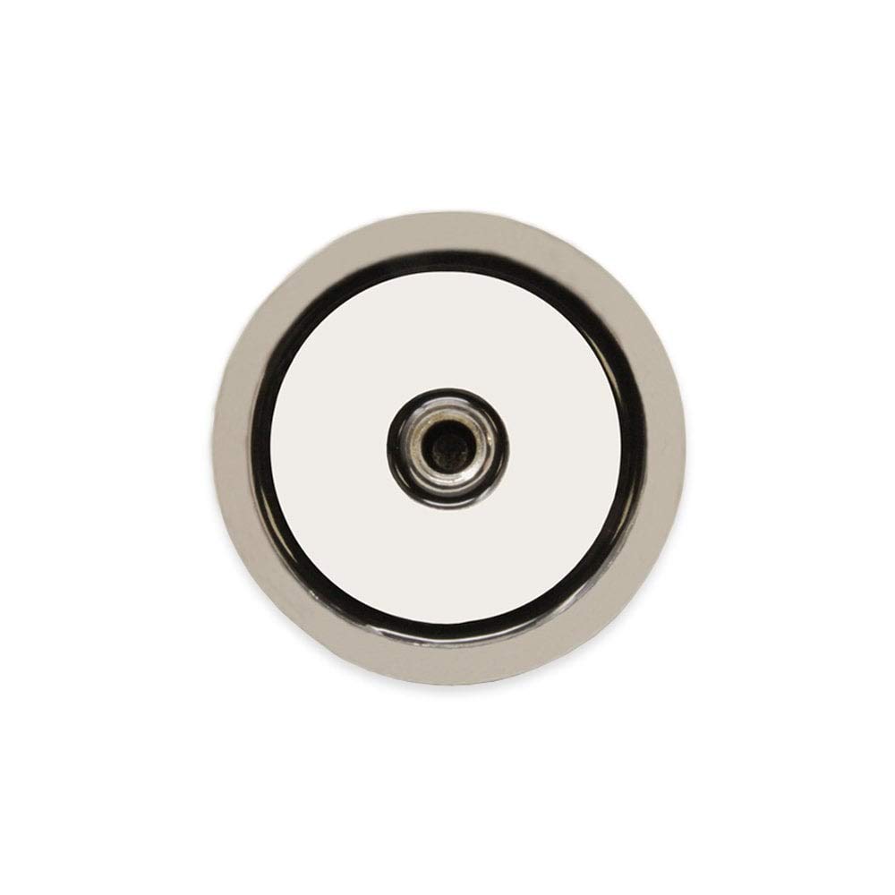 N42 Aigneur de Pot N42 Avec Des Boulons D'Œil 2X M8 et Une Corde de 10 M Pour la Pêche á L'Aimant, la Récupération et la Chasse Au Trésor - 60mm dia x 22mm - 120kg de Traction