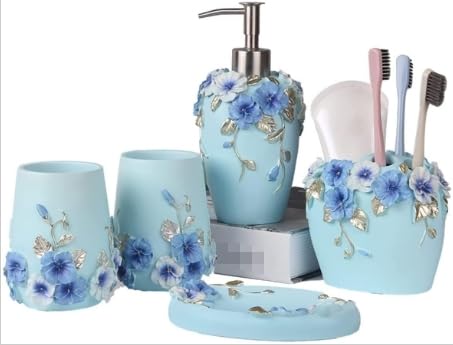 Fournitures de salle de bain indispensables : kit 5 pièces pour lavabo propre