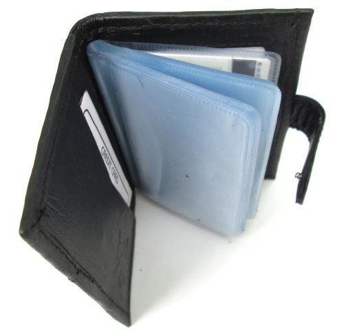 Dangerous Threads Mens/ladies Black Leather Photo Wallet Lamb Bifold 7782