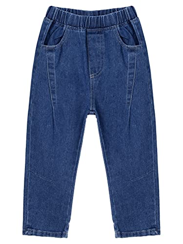 Little Kids Boys Jean Pants Elastic Waist Pull On Straight Denim Jeans Trousers Daily Wear3