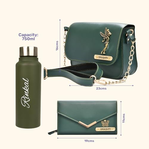 Image of YOUR GIFT STUDIO Customized Women Gift Set | Personalized Ladies Purse, Sling Bag Gift Set | Birthday Gift Set for Ladies | Anniversary Gift for Women