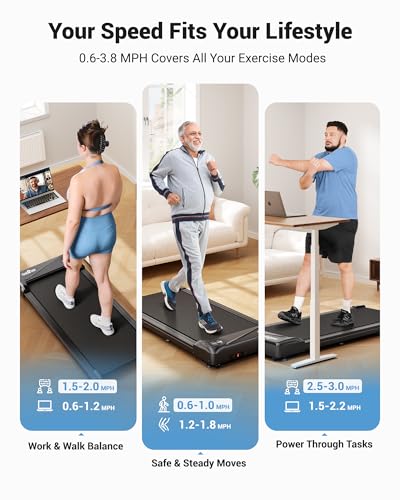 Image of THERUN Walking Pad Treadmill Under Desk, Portable Mini Treadmill for Home /Office, Walking Pad Treadmill 2.5HP, Walking Jogging Machine with 265 lbs Weight Capacity Remote Control LED Display