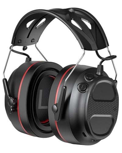 Electronic Hearing Protection with 4X Sound Amplification Earmuffs, Gel Bluetooth 6.0 Ear Protection Ear Muffs , 30dB Noise Reduction Rating with 120H Playtime Earmuffs for Workshops, Mowing, Range