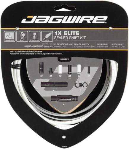 Kit de câblage Jagwire 1X Elite étanche avec gaine blanche pour dérailleur de vélo